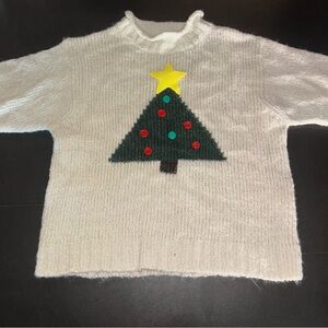 GAP Cream Knit Sweater with Festive Design